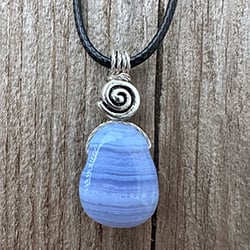 May Birthstone Blue Lace Agate Necklace