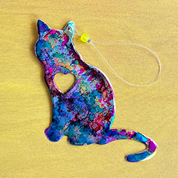 Upcycled Can Ornament-Cat Love