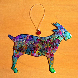 Upcycled Can Ornament-Goat